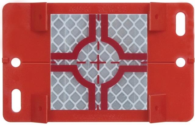 RS-AKZ6 - Target in plastica con bersaglio riflettente 60x60mm e supporto per target angolare-3650