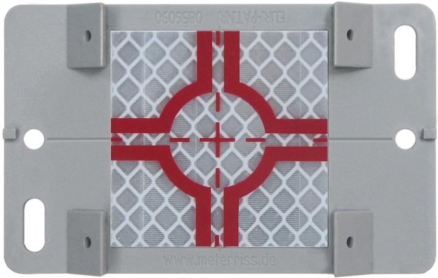 RS-AKZ6 - Target in plastica con bersaglio riflettente 60x60mm e supporto per target angolare-3651
