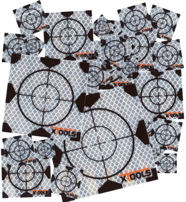 Confezione target adesivi riflettenti 20x20mm con croce di mira-0