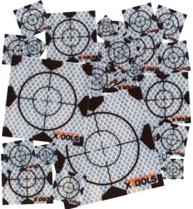 Confezione target adesivi riflettenti 50x50mm con croce di mira-0